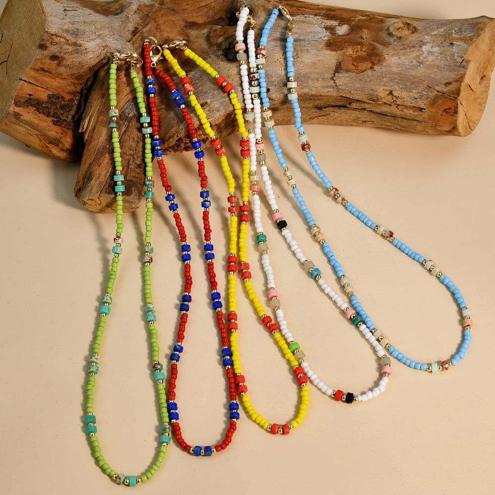 Vòng cổ Phong Cách Bohemian Đơn Giản Thời Trang|Vòng cổ Chuỗi Hạt Nhiều Màu Sắc Dễ Thương