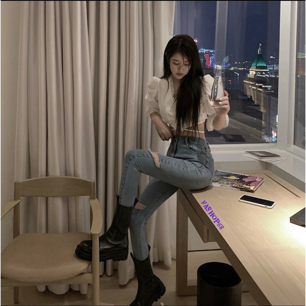 Quần Jean, baggy đen, cạp cao, bó sát skiny, rách đùi phong cách trend 2021 | BigBuy360 - bigbuy360.vn