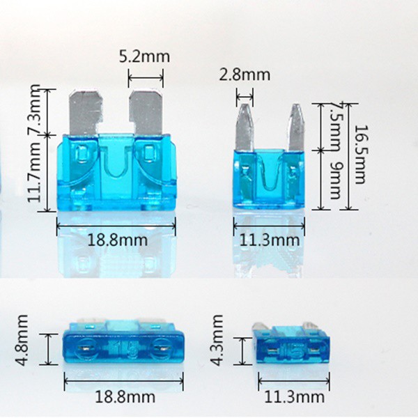 Đế gắn cầu chì ghim chống nước dùng cho ô tô, xe máy (tặng cầu chì đi kèm) và set 9 cầu chì từ 3A-40A