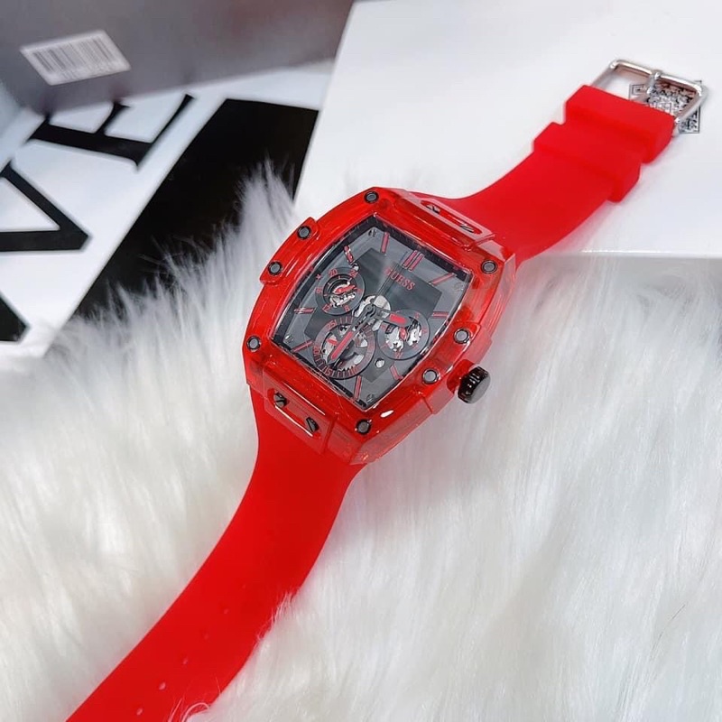 Đồng hồ unisex GUESS silicone size 43x51mm New Version của hãng, ôm tay ko hề to cho cả nam và nữ