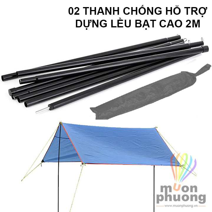 [FRSHIP 20K] Thanh trụ cây hỗ trợ chống dựng căng lều chữ A bạt tăng mái che cắm trại dã ngoại cao 2m - MUÔN PHƯƠNG SHOP