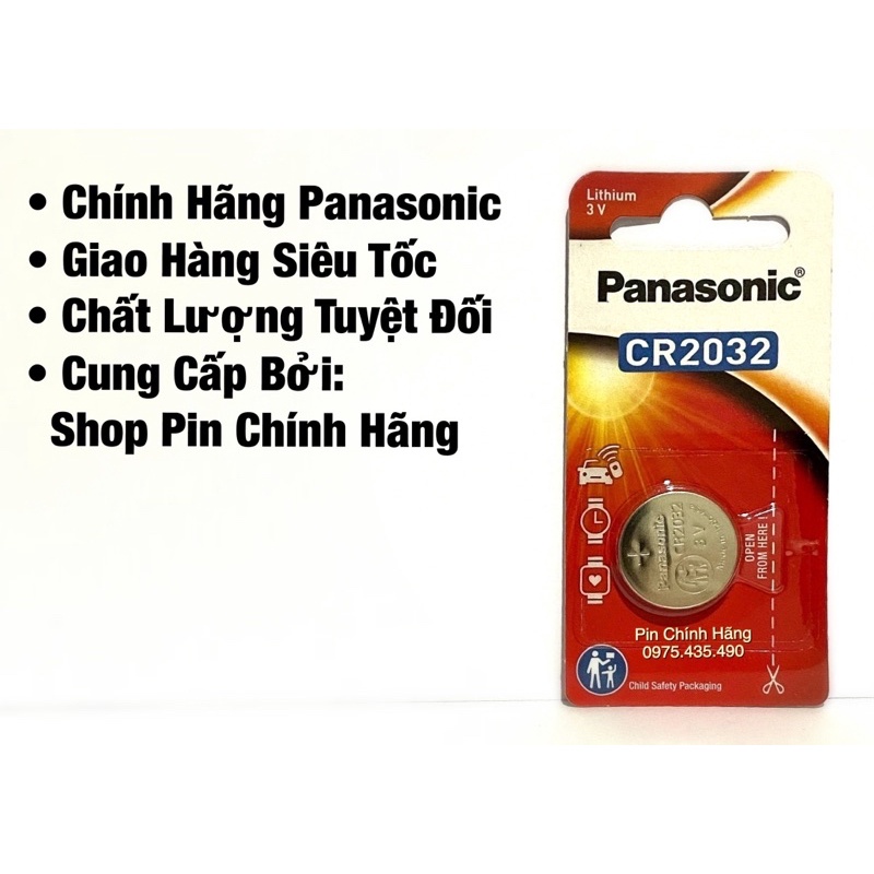 Pin CR2032 Panasonic Lithium 3V Cao Cấp Vỉ 1 Viên