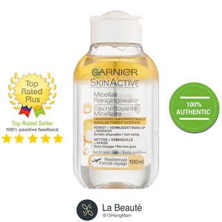 Garnier skin active biphase micellaire tout en 1 - tẩy trang dạng dầu dành cho da trang điểm nhẹ 100ml