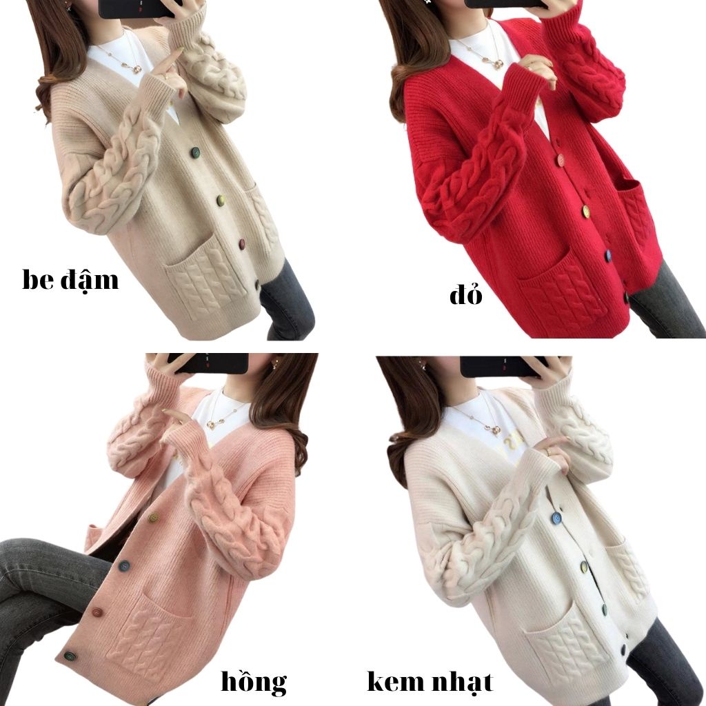 Áo cardigan nữ len mỏng form rộng dệt kim ulzzang dáng dài  NAVILO AKL001