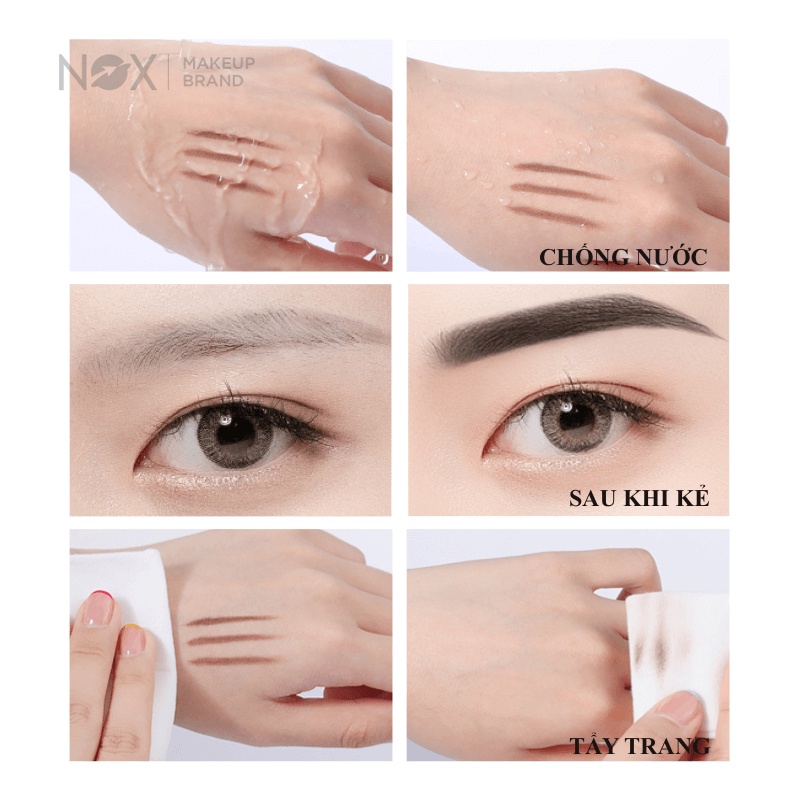 Chì kẻ lông mày NOX thiết kế hai đầu có cọ lâu trôi chống mồ hôi 0.3g | BigBuy360 - bigbuy360.vn