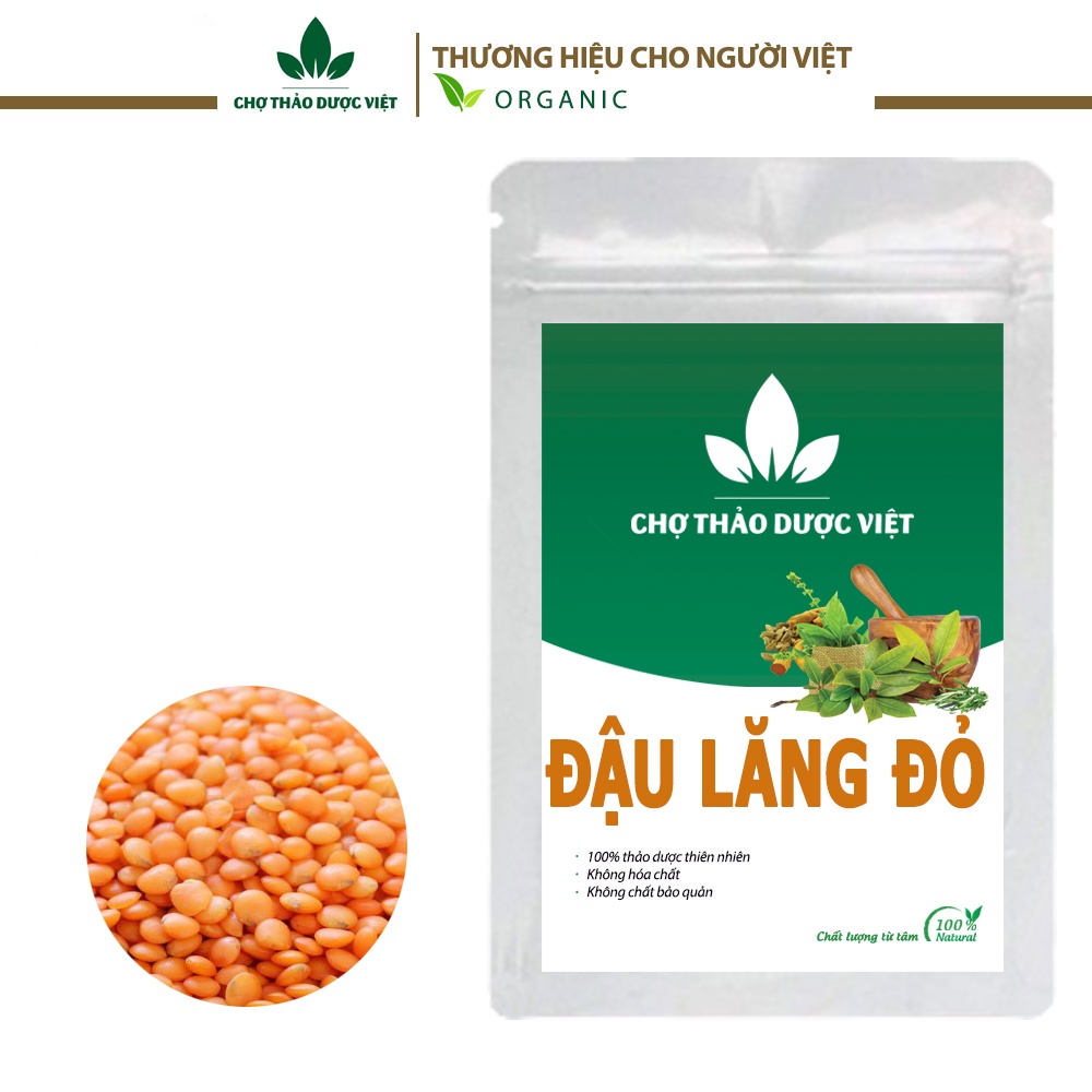 Đậu lăng đỏ hữu cơ 500g ( Hạt đậu lăng đỏ, hạt dinh dưỡng cho bé ăn dặm, tốt cho người ăn Keto)- Chợ Thảo Dược Việt