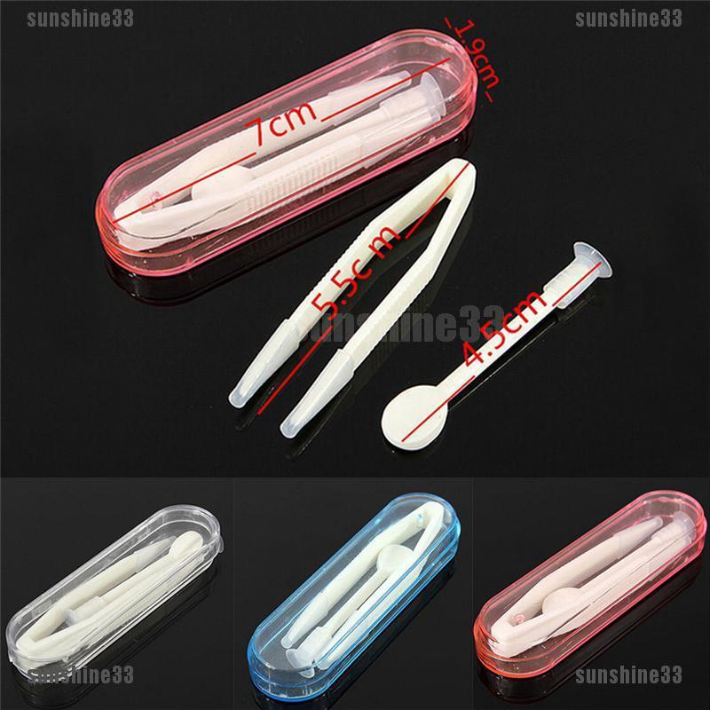 Bộ dụng cụ nhựa hỗ trợ đeo kính áp tròng nhỏ gọn tiện dụng 7 x 1.9 x 1.0cm vệ sinh an toàn