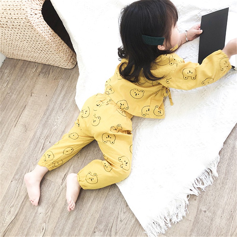 Bộ pijama cotton tay dài cho các bé nhỏ