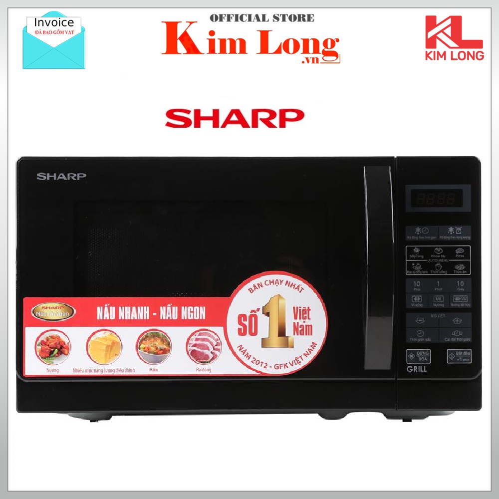 [ BẢO HÀNH 12 THÁNG] Lò Vi Sóng Điện Tử Có Nướng Sharp 20 Lít - Hàng chính hãng