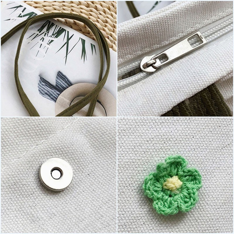 Túi vải canvas đeo chéo phong cách thời trang cho phái nữ