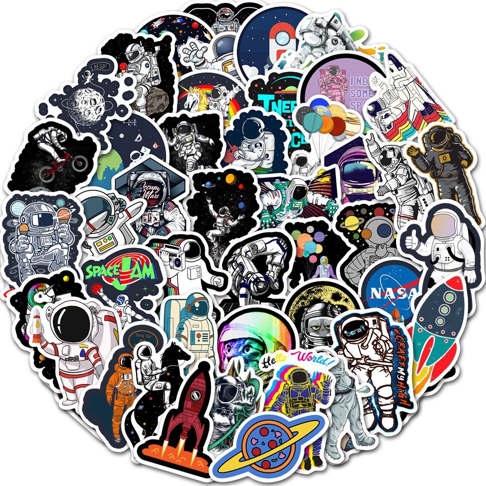 Bộ 50 miếng dán trang trí in họa tiết người ngoài hành tinh độc đáo | BigBuy360 - bigbuy360.vn