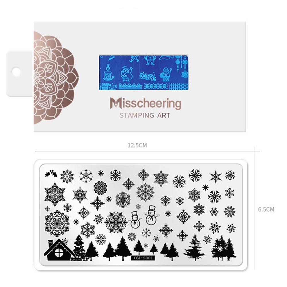 OCEANMAP Khuôn In Họa Tiết Trang Trí Móng Tay Chủ Đề Giáng Sinh