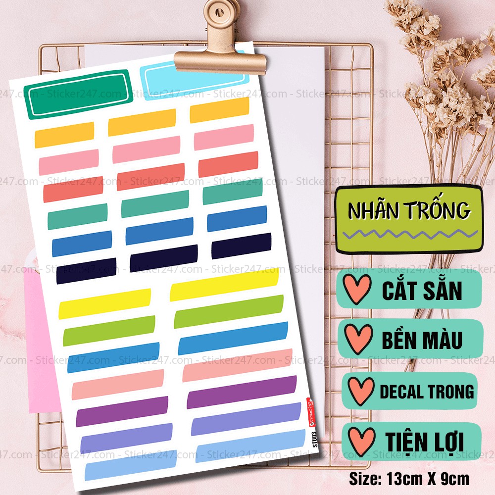 Sticker Đề Mục Môn Văn, Môn Tự Nhiên 🌈𝑭𝒓𝒆𝒆𝒔𝒉𝒊𝒑 Sticker Nhãn Vở Ham Học 🍃 Decal Vinyl Trong 🍂 Sticker247