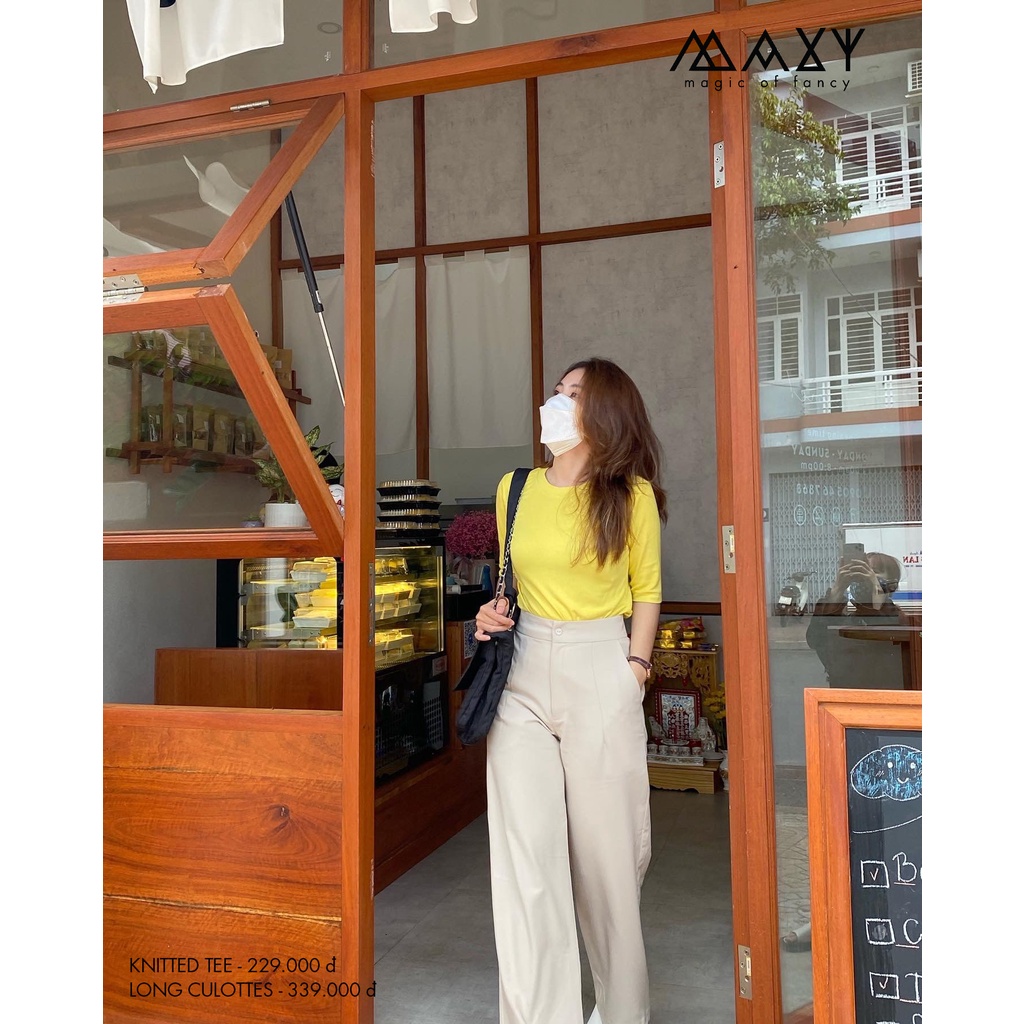 Quần ống rộng nữ suông dài light nude long culottes