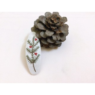Kẹp tóc bọc vải thêu hoa handmade