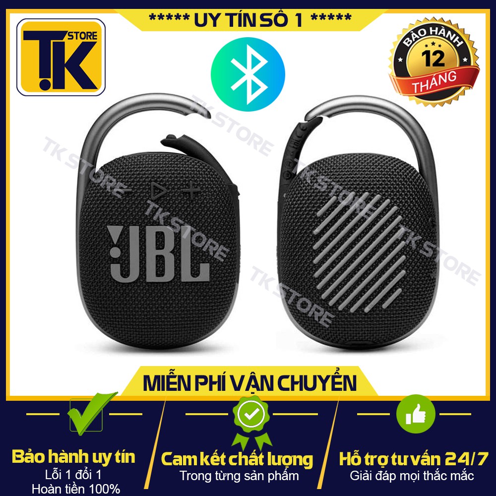 Loa BLUTOOTH JBL Clip 4 5.1 Mini Clip4 Loa Trầm Ngoài Trời Chống Nước IP67 Di Động Có Móc - BẢO HÀNH ĐỔI MỚI