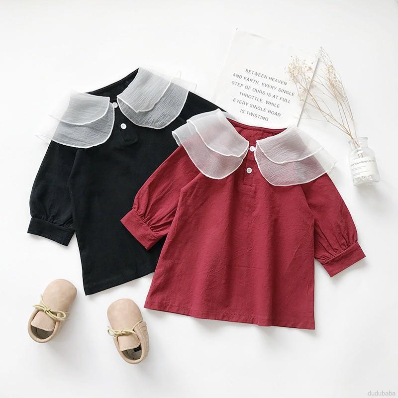 【dudubaba】Spring/Autumn Baby Girls Fashion Casual Long Sleeve Solid Color Dresses 2~8 Years Old