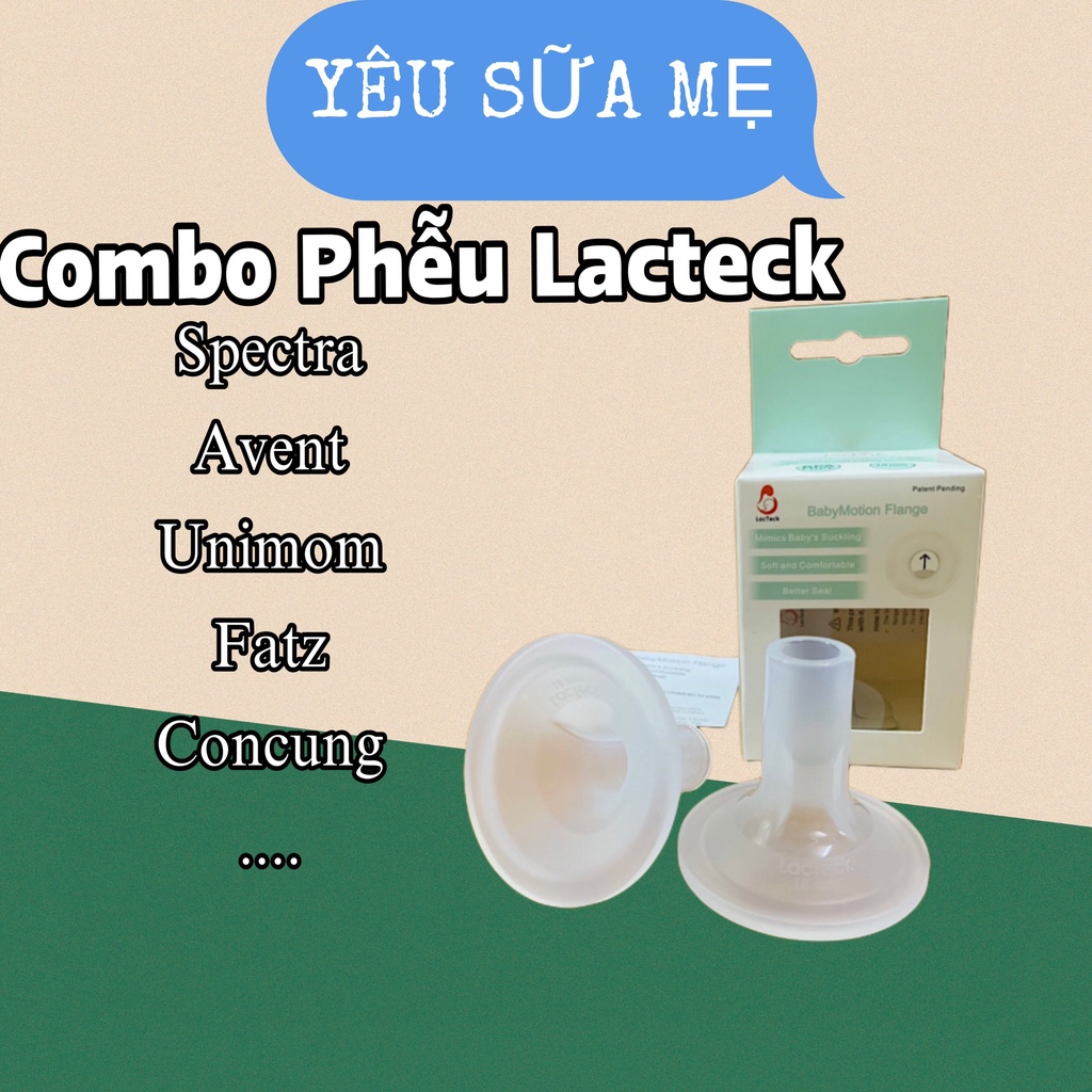 COMBO Phễu hút sữa Lacteck sử dụng cho các dòng máy hút sữa : Spectra, Avent, Concung, Cimilre, Unimom, Felix, Fatz..