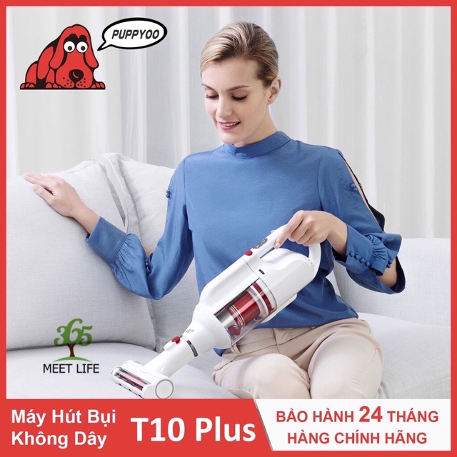 [Hàng Chính Hãng] Máy Hút Bụi Cầm Tay Không Dây Đa Năng PUPPYOO T10 Plus Lực Hút 19000Pa Gọn - Nhẹ - Tiện Lợi [Bảo Hành