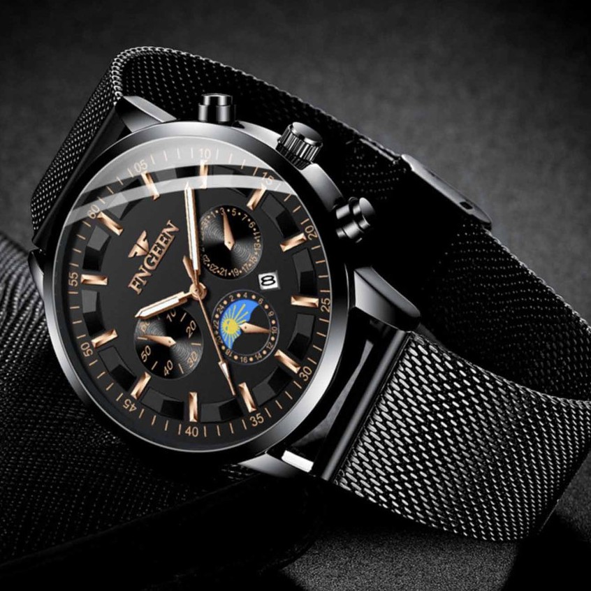 Đồng hồ nam FNGEEN chính hãng, dây thép nhuyễn lịch lãm sang trọng, siêu giảm giá, lên tay cực đẹp ( Mã: AF21 )