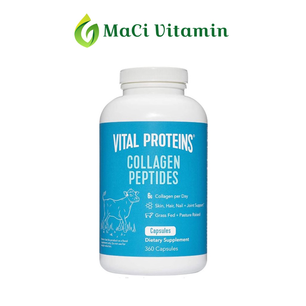 Collagen thủy phân cao cấp Vital Proteins Làm đẹp da tóc móng 360 viên MaCi