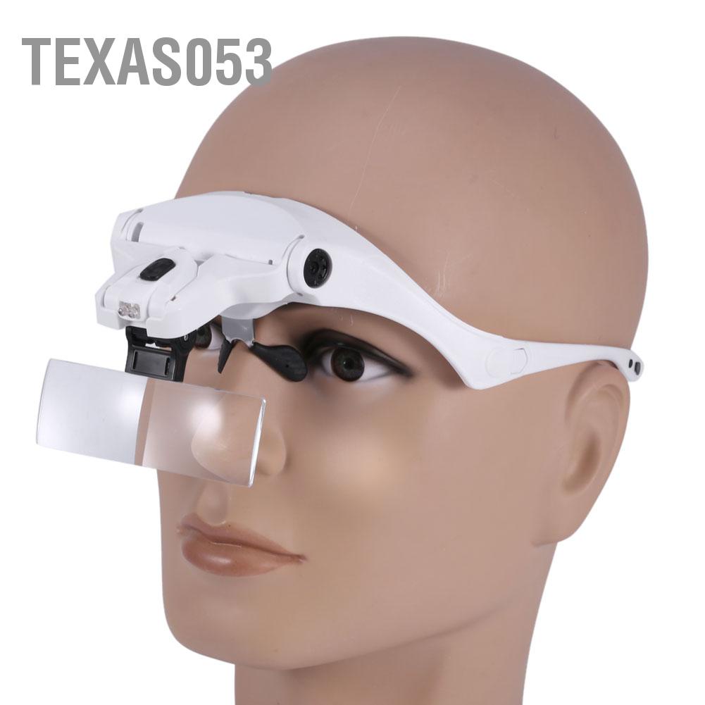 [Hàng mới về] Kính lúp gắn đầu Có đèn LED với 5 ống kính tiện dụng cho mở rộng lông mi【Utah054】