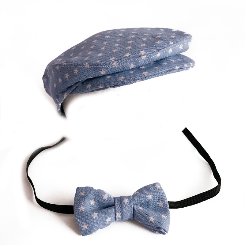 Bộ 2 Mũ Beanie Màu Trơn Kèm Cà Vạt Dùng Làm Phụ Kiện Chụp Ảnh Cho Bé Sơ Sinh