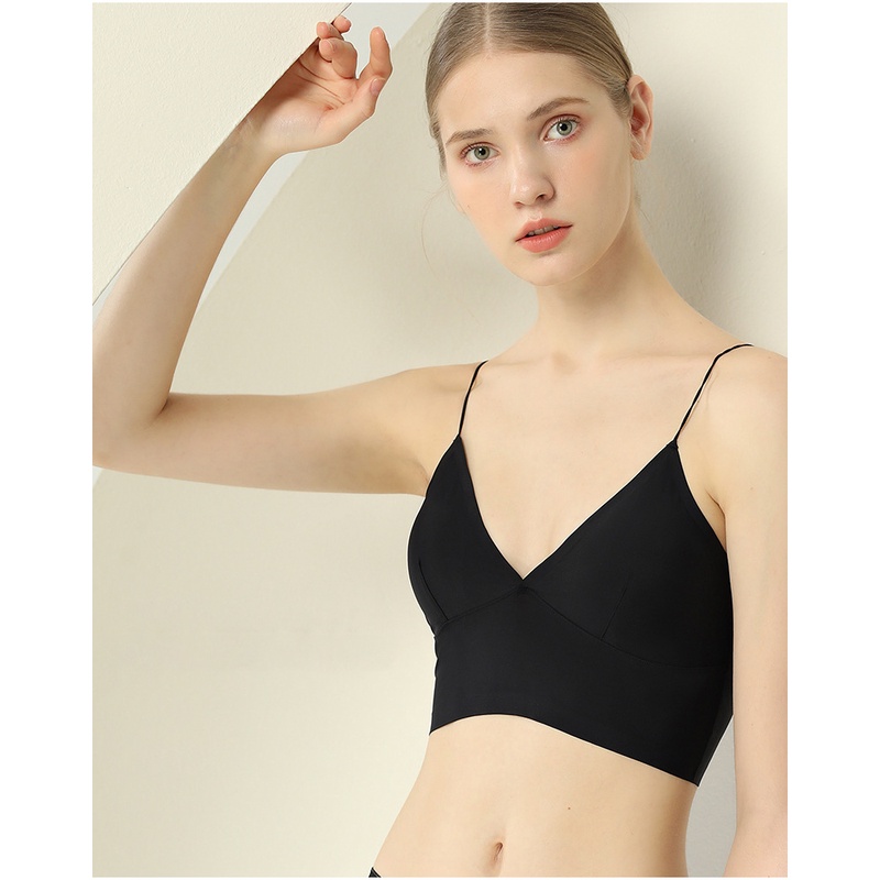 Áo bra 2 dây su mịn croptop cup ngực tôn dáng