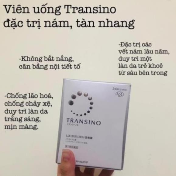 Hộp xóa nám trắng da Transino 240 viên Nhật bản (Trắng)