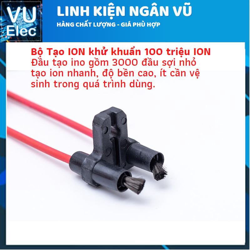 Máy tạo ion âm lọc không khí điện áp 12V  cực an toàn - MS-FA7000 bộ 10 râu, 100 triệu Ion,  bảo hành 3T