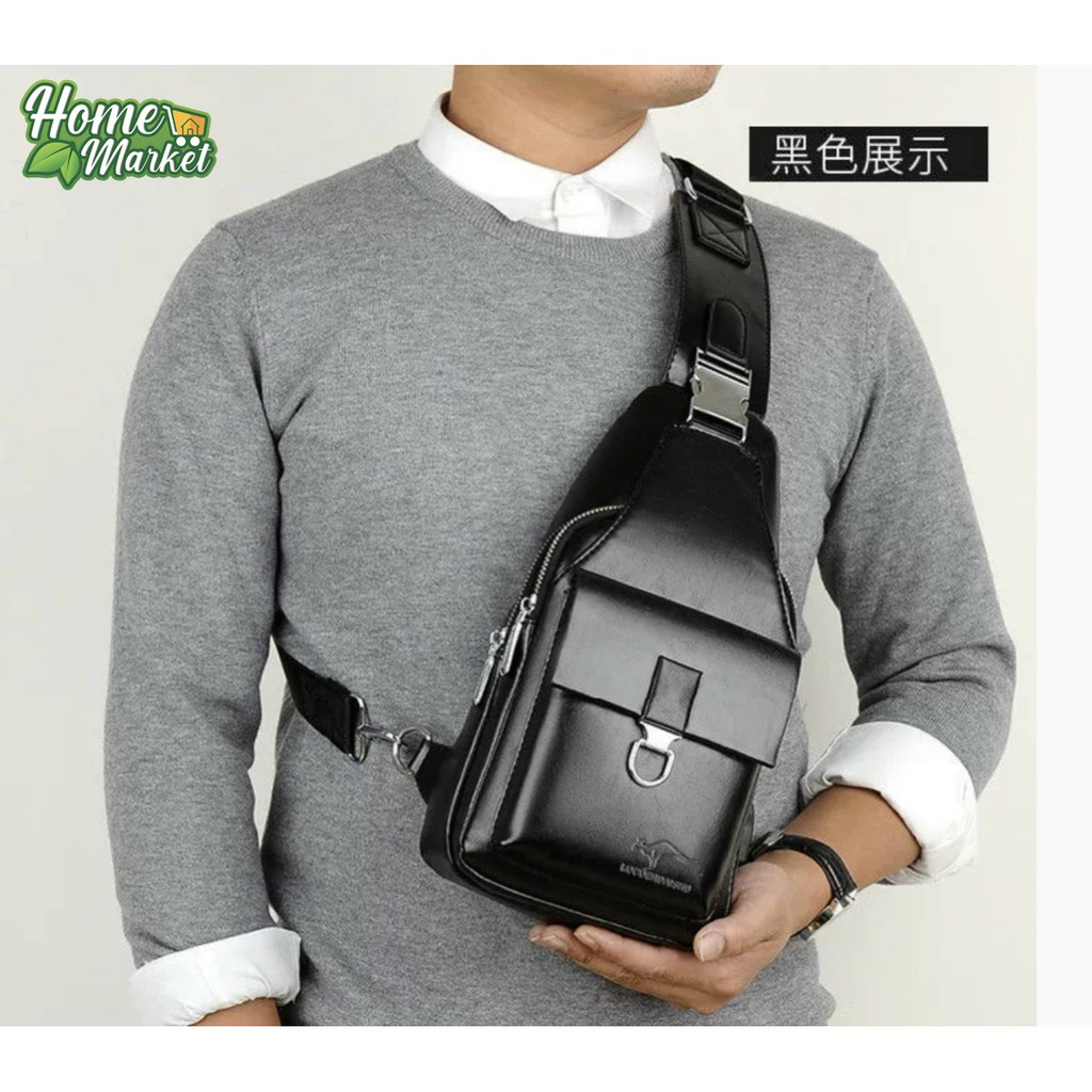 ( Hàng Hot )Túi đeo chéo nam thời trang da trơn cao cấp chống thấm nước phong cách thời trang | BigBuy360 - bigbuy360.vn