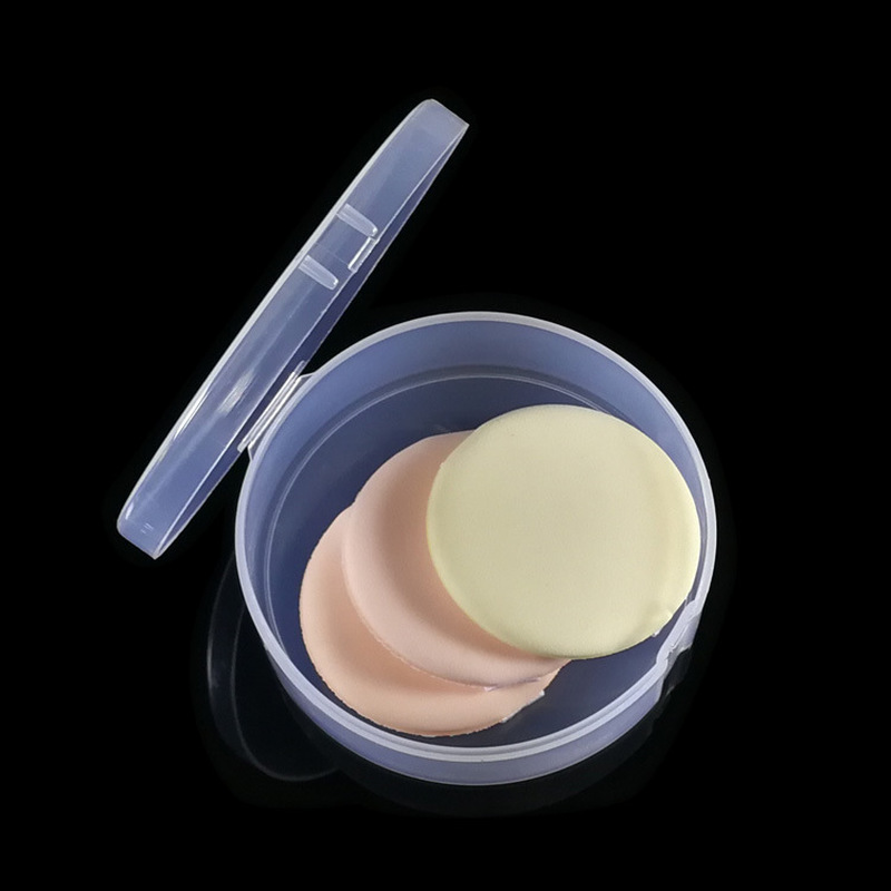 [Hàng mới về] Hộp tròn trong suốt chuyên dụng cho đựng mút tán trang điểm