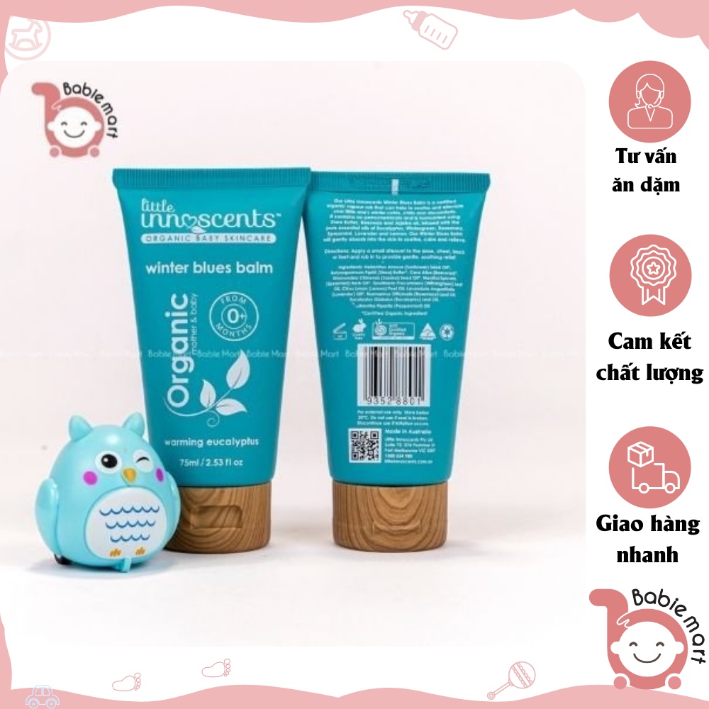 Dầu bôi ấm ngực Organic Little Innoscents 75ml Úc