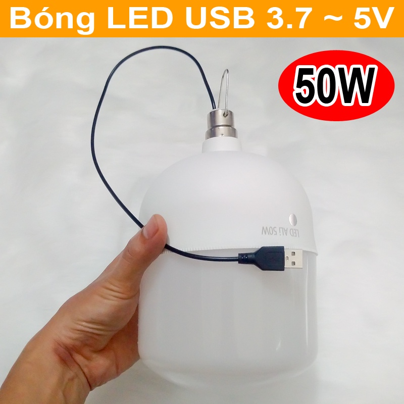 Bóng đèn LED sáng trắng 5V USB 50W Loại Tốt (BH 12 Tháng)