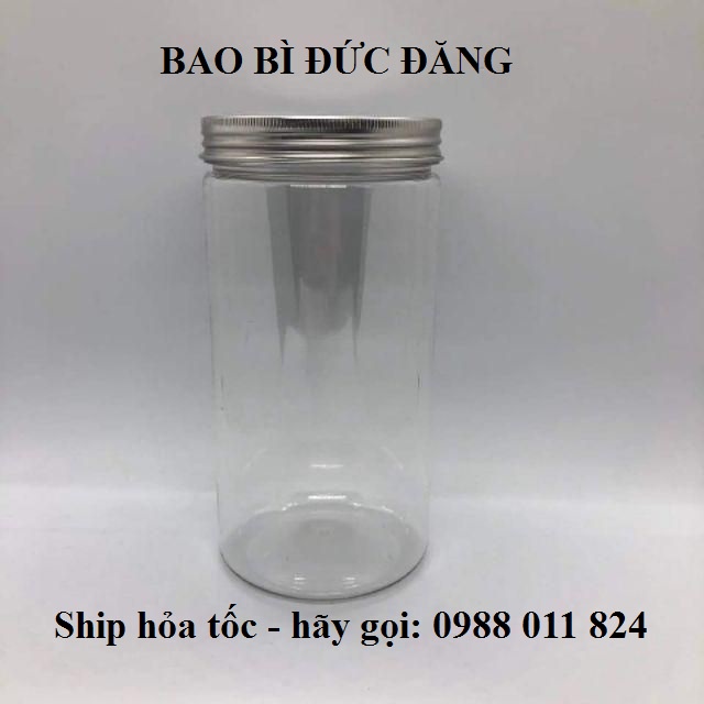 combo 10 Hũ nhựa, hộp nhựa PET dáng cao nắp nhôm/nắp nhựa 1000ml
