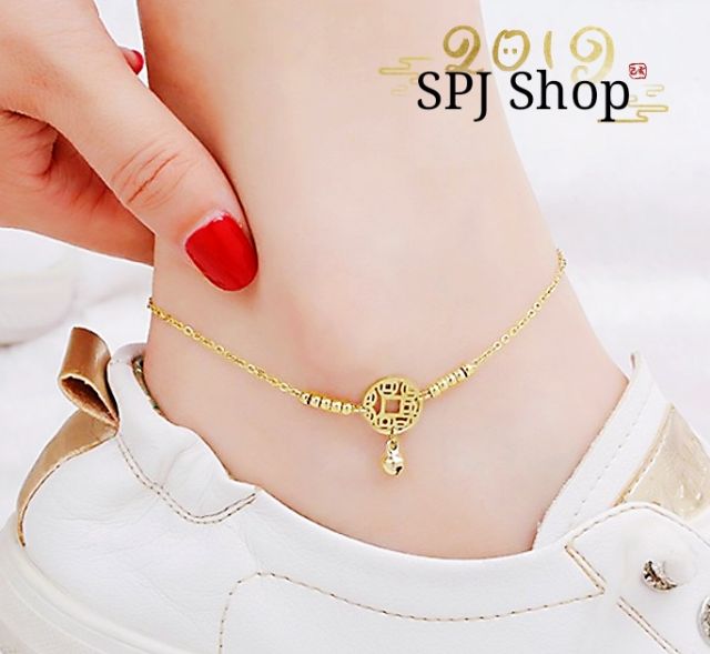 Lắc Chân Titan Đồng Tiền Cách Điệu Bi Phối Lục Lạc Chuông | BigBuy360 - bigbuy360.vn