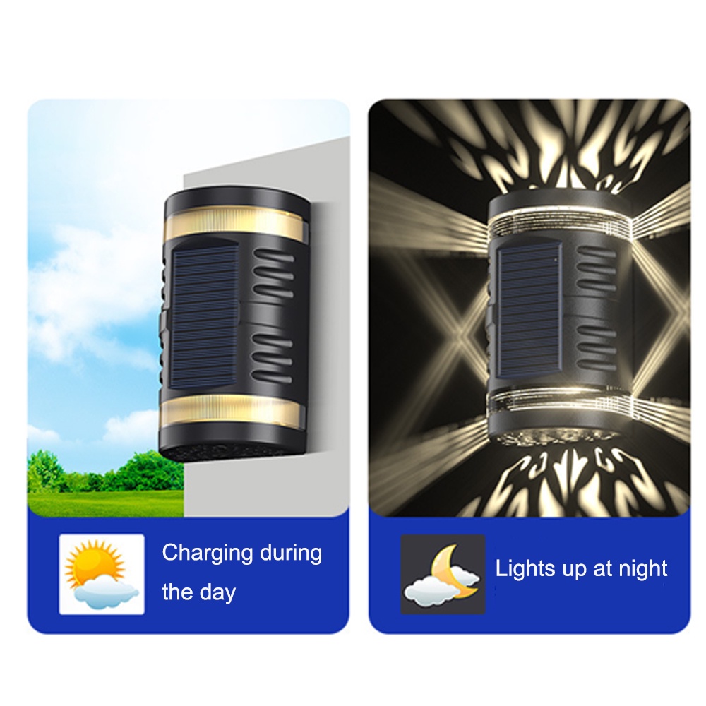 [1Pcs Outdoor solar garden lights] [Waterproof Hanging Lamp] [Wall Led Light] [Solar Fence Decorative Light]