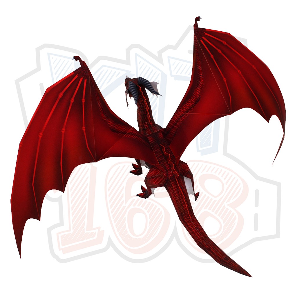 Mô hình giấy động vật Rồng Lửa Red Dragon