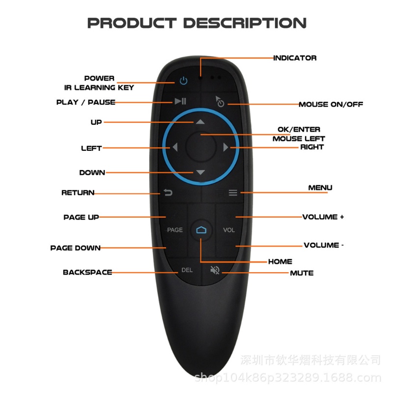 Điều Khiển Từ Xa Bluetooth Không Dây Cho TV Box PC Thông Minh