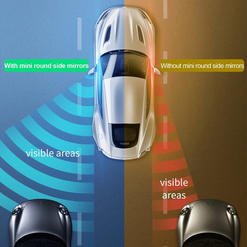 2 Gương Chiếu Hậu HD Tự Dính Xoay 360 Độ Điều Chỉnh Được Cho Xe Hơi