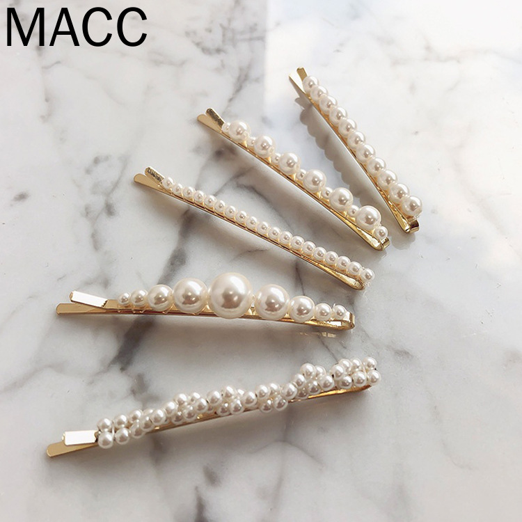 Kẹp tóc đính ngọc trai giả thời trang Hàn Quốc đơn giản sang trọng cho nữ