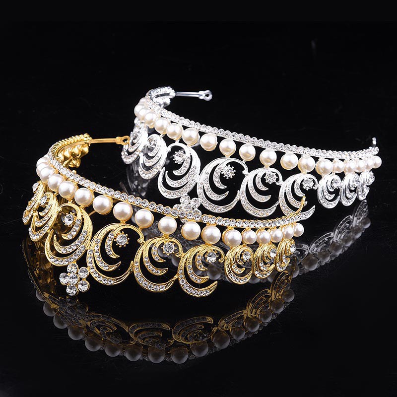 Băng đô cài tóc hình vương miện cho cô dâu