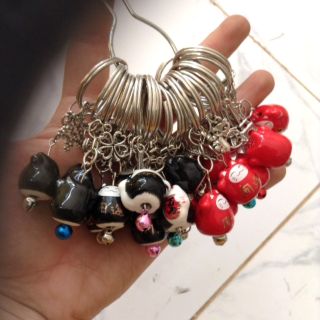 Sỉ 10 móc khoá mèo sứ nhiều màu