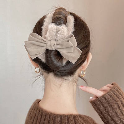 Kẹp tóc phối lông thời trang thu đông Hàn Quốc dễ thương cho nữ
