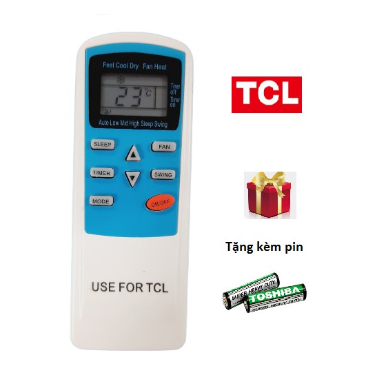 Điều khiển điều hòa TCL nút đỏ mặt xanh