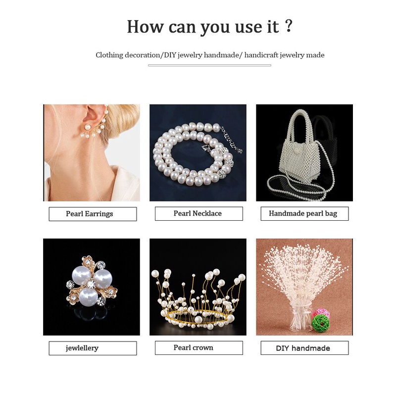 4 / 6 / 8 / 10 / 12 / 14 / 16mm (3000 Hạt Ngọc Trai) Hạt Tròn Làm Trang Sức Thời Trang