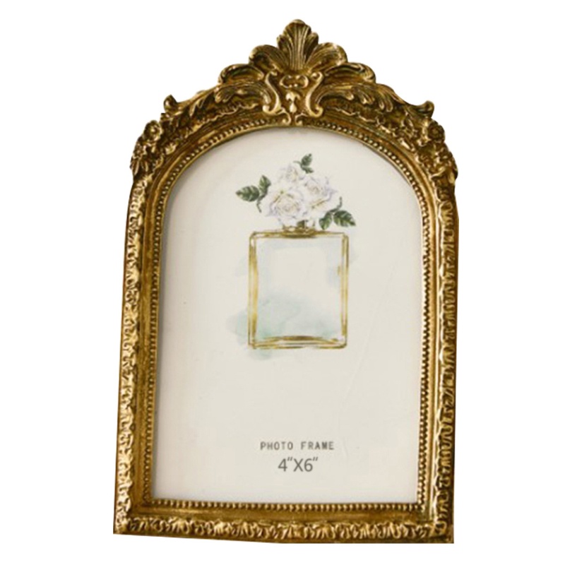 Khung Ảnh Để Bàn AOTO Bằng Resin Màu Vàng Kim Cổ Điển