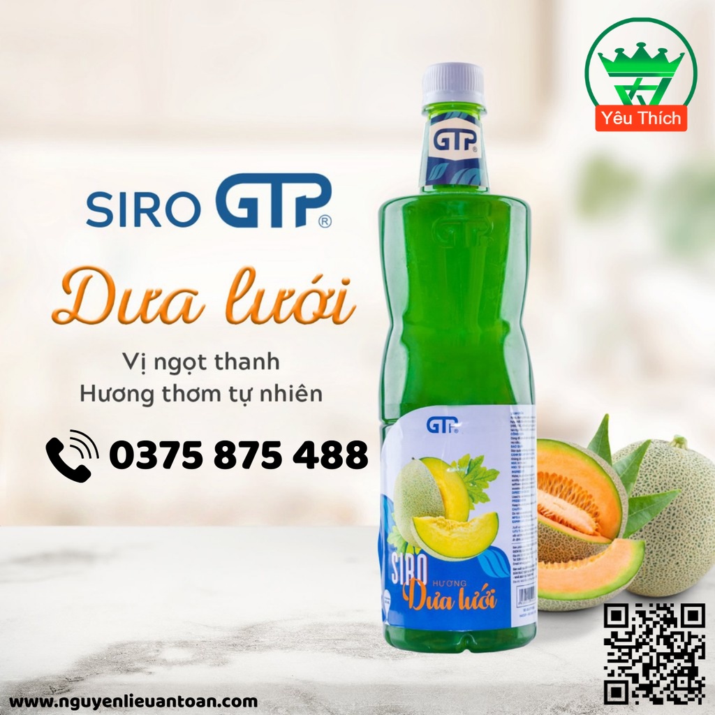 Siro Dưa Lưới GTP 1.3kg Hương Vị Đậm Đà, Vị Ngọt Tự Nhiên