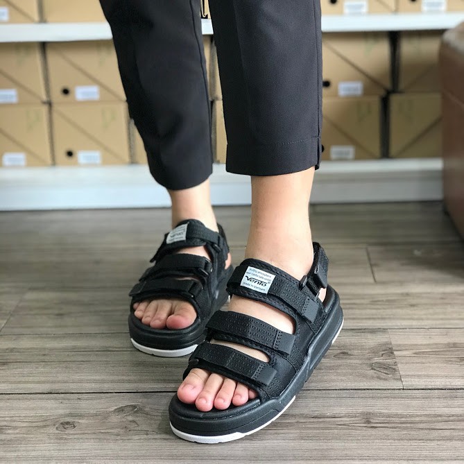 Giày Sandal Vento Nam Nữ - NV1001B Đen Trắng