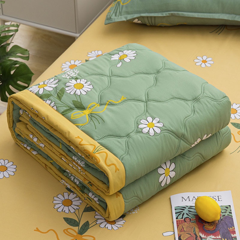 Chăn Đơn / Đôi Chất Liệu Cotton Mềm Mại Thoải Mái In Họa Tiết Hoa Cúc Có Thể Giặt Sạch Dùng Trong Mùa Hè